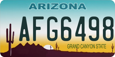AZ license plate AFG6498
