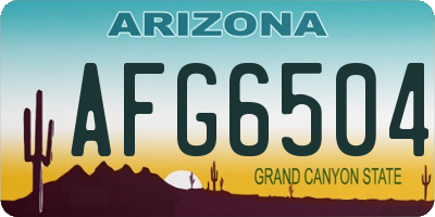 AZ license plate AFG6504