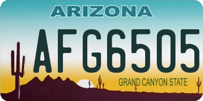AZ license plate AFG6505