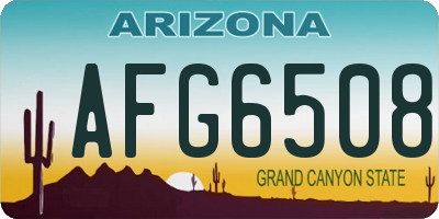 AZ license plate AFG6508