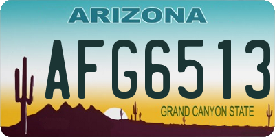 AZ license plate AFG6513