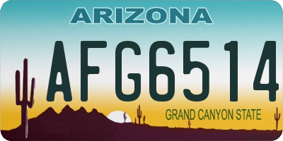 AZ license plate AFG6514
