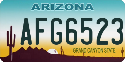 AZ license plate AFG6523
