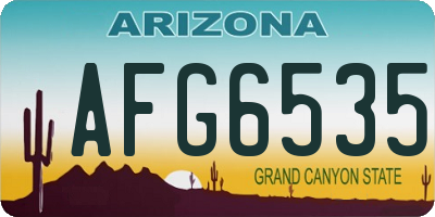 AZ license plate AFG6535