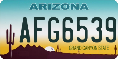 AZ license plate AFG6539
