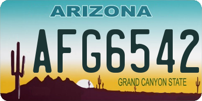 AZ license plate AFG6542