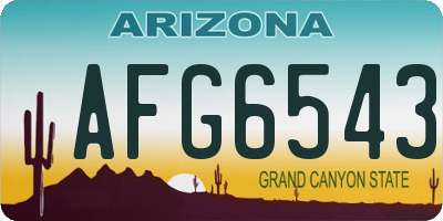 AZ license plate AFG6543