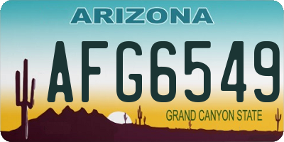 AZ license plate AFG6549