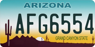 AZ license plate AFG6554