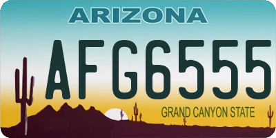 AZ license plate AFG6555