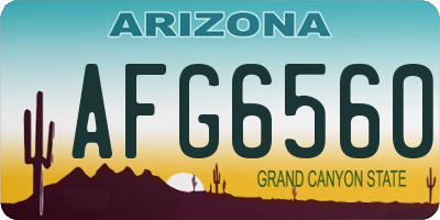 AZ license plate AFG6560