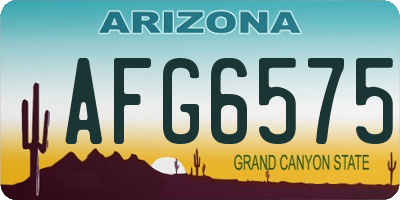 AZ license plate AFG6575