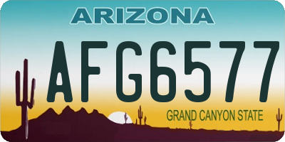 AZ license plate AFG6577