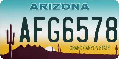 AZ license plate AFG6578