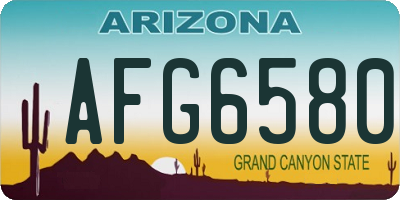 AZ license plate AFG6580