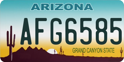 AZ license plate AFG6585
