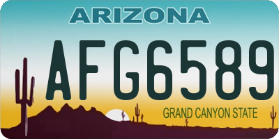 AZ license plate AFG6589