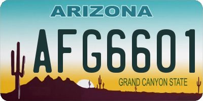 AZ license plate AFG6601