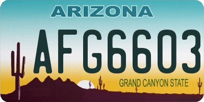 AZ license plate AFG6603
