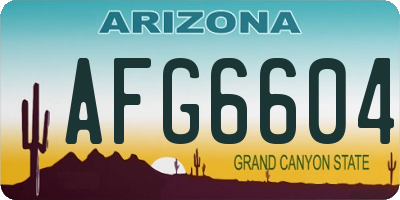 AZ license plate AFG6604