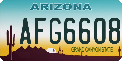 AZ license plate AFG6608