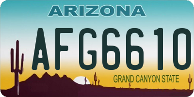 AZ license plate AFG6610