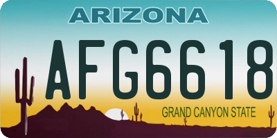 AZ license plate AFG6618