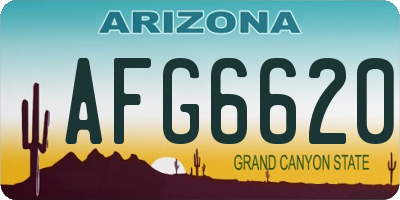 AZ license plate AFG6620