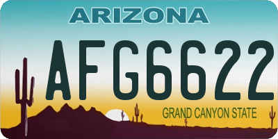 AZ license plate AFG6622