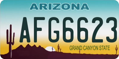 AZ license plate AFG6623