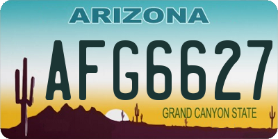 AZ license plate AFG6627