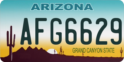AZ license plate AFG6629