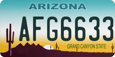 AZ license plate AFG6633