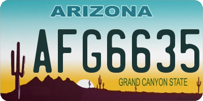 AZ license plate AFG6635