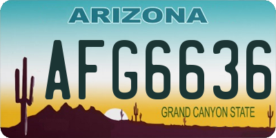 AZ license plate AFG6636