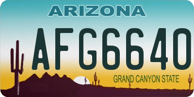 AZ license plate AFG6640