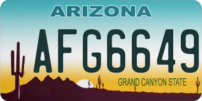 AZ license plate AFG6649