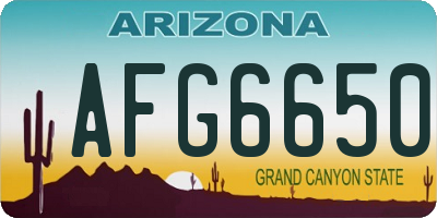 AZ license plate AFG6650