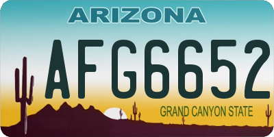 AZ license plate AFG6652