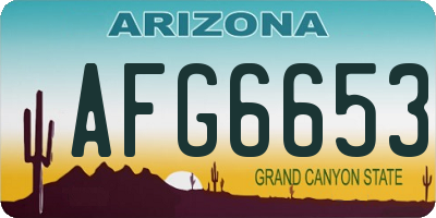 AZ license plate AFG6653