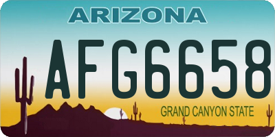 AZ license plate AFG6658