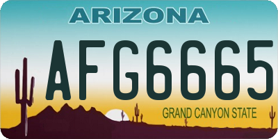 AZ license plate AFG6665
