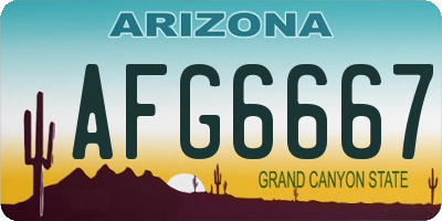 AZ license plate AFG6667