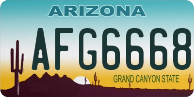 AZ license plate AFG6668