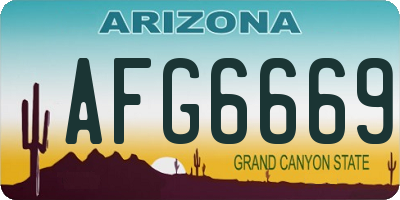 AZ license plate AFG6669