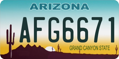 AZ license plate AFG6671