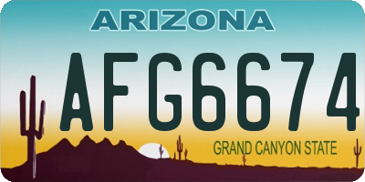 AZ license plate AFG6674