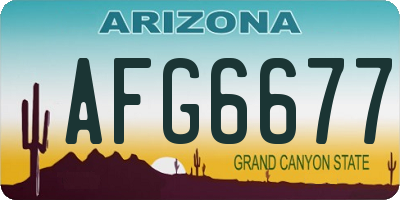 AZ license plate AFG6677