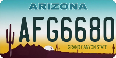 AZ license plate AFG6680