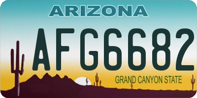 AZ license plate AFG6682